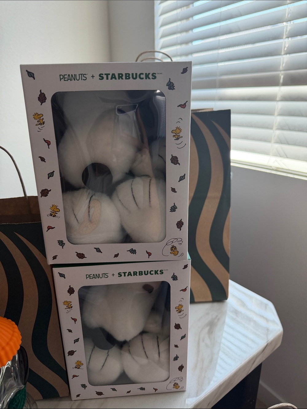 Peanuts x Starbucks White Snoopy Plush Set